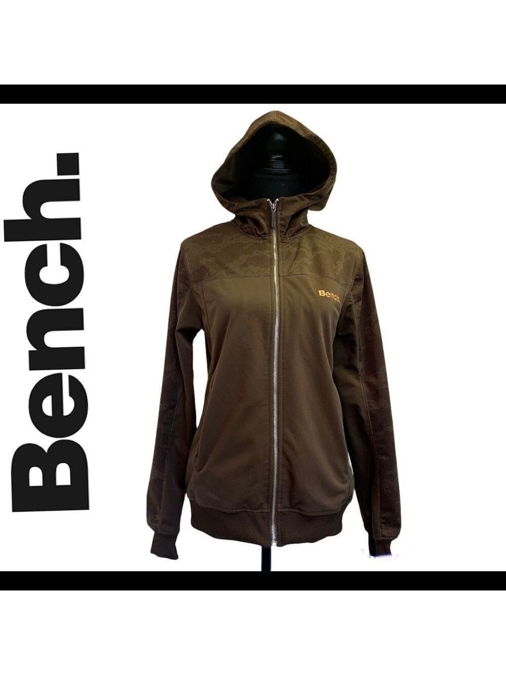 BENCH brown zip up jacket hoodie Sz S